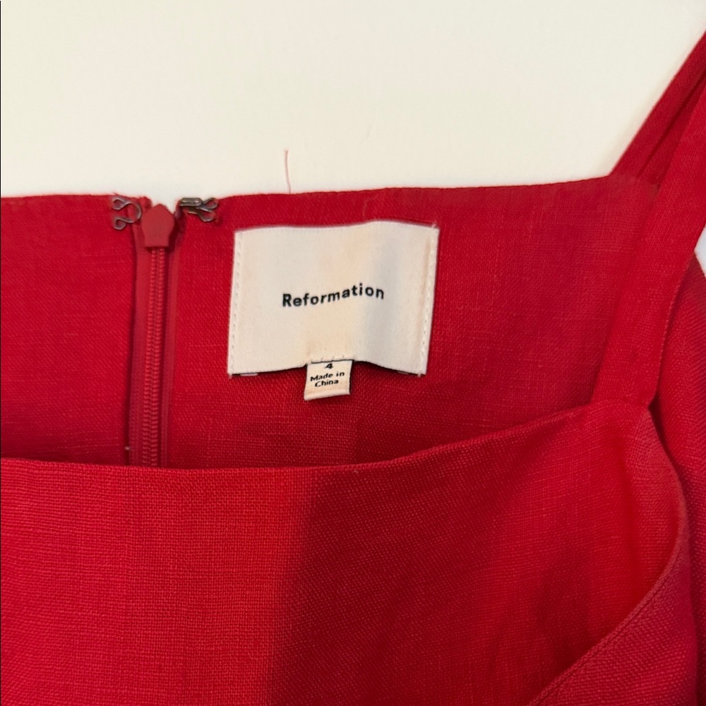 Reformation Crimson Square-Neck Mini Dress - Picture 3 of 4
